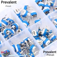 PREVALENT 100PCS Potentiometer, 500ohm-1M ohm Film Type Variable Resistor, With Plastic Box Adjustab