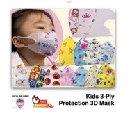 [READY STOCK] 10 PCS/PACK Kids 3D Cartoon Disposable 3 Ply Face Mask Toddler / Baby / Children 婴儿口罩