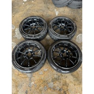 Advan Racing RG2 17x7J ET47 4x100 PCD 17 Inch Sport Rims with Tyres Original Halfcut Made in Japan
