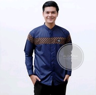 Baju Koko Pria Lengan Panjang Motif Kobata Kombinasi Batik Warna Coksu Hitam Navy Putih Hijau | Baju Koko Pria | Kemeja Koko dewasa kombinasi Batik Baju koko Kobata Lengan Panjang | ADDURRAH