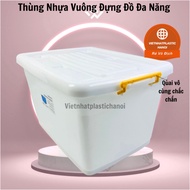 Viet Nhat Multi-Purpose Square Plastic Storage Bin with Wheels 55L/ 75L/85L/90L/125L - New Model