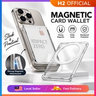 H2 Impact Zero Magnetic Transparent Card Holder | Shockproof Transparent Card Wallet | Slim & Lightw