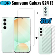 Samsung Galaxy S24 FE Tempered Glass 3 in 1 Screen Protector for Samsung S24 FE Tempered Glass with 