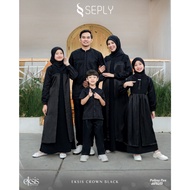 Seply Eksis Crown Black Sarimbit Family 2026 - Ready Baju Kurung Family Set Family Cny Outfit Cny Fa
