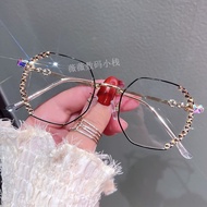 Anti-Blue Radiation Flat Glasses Glasses Countless Light Level 2023 Golden Edge Fashion Eye Protecti