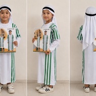 Kids Costume Thobe and Ghutra Dress Up Outfit Green and White