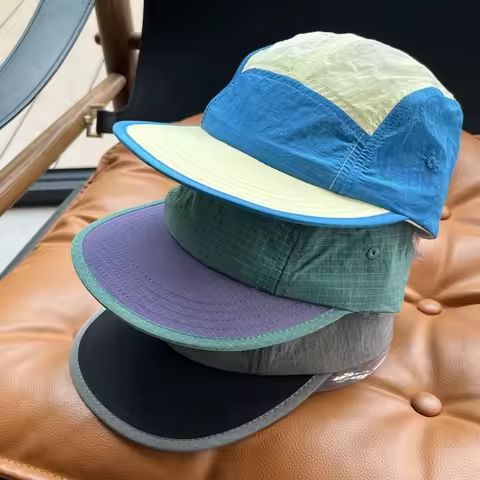 Casual Japanese Style Splicing Baseball Cap Quick-drying Adjustable Sunshade Cap 5-Panel Thin Sun Vi