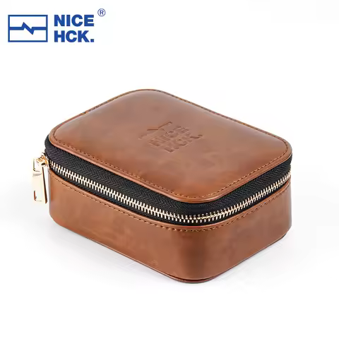 NICEHCK PU Large Capacity Zipper Earphone Storage Box Cable Organizer Earbud Case Accessory for Drag