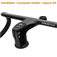 KOCEVLO Road Bike Carbon Handlebar Integrated Route Aero Road Handlebar Bicycle Steering Wheel Drop 