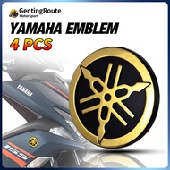 4 Pcs 2 Besar 2 Kecil Yamaha Logo Emblem RC Logo 3D Sticker Silver Gold Y15ZR Y15 Y16 LC135 NVX FZ150 SRL115 FI EX5