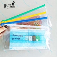 We Flower 20*10.5cm Sumikko Gurashi Transparent Storage Bag for Mask Holder Organizer PVC Cartoon Case Waterproof