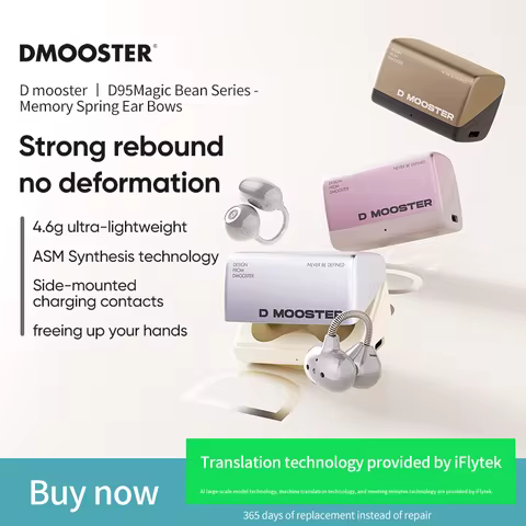 Dmooster D95 OWS Bluetooth 6.0 Earphones HiFi Sound Ai Translation Wireless Headphones Ear Clip Nois