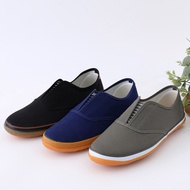 Shandong Lutai Cloth Shoes Men Women Beef Tendon Sole Work Shoes Slip-On Canvas Shoes Low-Top Work S