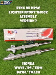 HONDA WAVE / RS / XRM / DASH / SMASH / SYM BONUS LIGHTEN FRONT SHOCK KING OF DRAG V3 THAILAND MADE