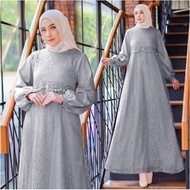 Gamis Queenza Baju Muslim Wanita Jumbo Gamis Brukat Remaja Dewasa Premium Fashion Gamis Kondangan