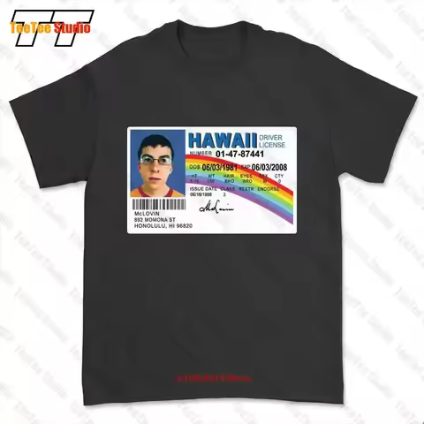 Mclovin License Super Bad Movie Tv T-shirt Tee V9OE