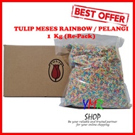 Coklat cokelat meses mesis meises warna warni rainbow kiloan Tulip 1kg 1 kg