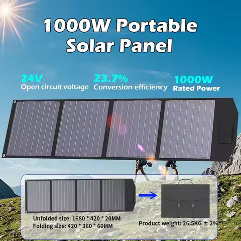1000W Foldable Solar Panel Portable Monocrystalline ETFE 18V-24V Solar Charger Solar Generatorsfor R