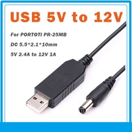 USB 5V to 12V DC Boost converter 5.5*2.1*10mm for PORTOTI PR-25MB Mosquito Killer from 10,000mAh Pow