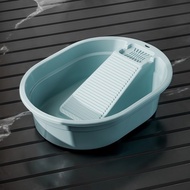 OKKFINE 2IN1 Washboard Basin Plastic Thickened Large Laundry Tub Practical Lightweight Clothing Clea