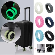 8Pcs Luminous Luggage Wheels Protector Silicone Suitcase Wheels Caster Shoes Glowing Travel Luggage Reduce Noise Wheels Cover