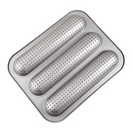 [jwerlyday]Baking Tray Baguett Pan French Bread Mold 3 Cavity Nonstick Long Loaf Toast Cake Mould Ba