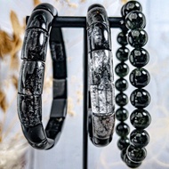 【黑碧璽髮晶】爆絲/半透 黑髮晶 / 水晶鐲排手排手串 / 一物一拍