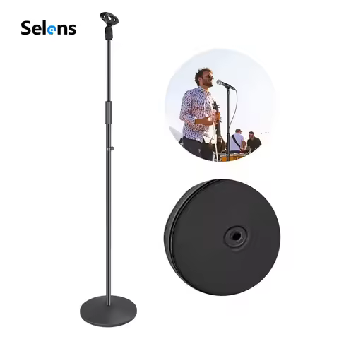 Selens Vertical Microphone Stand Heavyweight Microphone Stand Floor Microphone Stand Disc Base Profe
