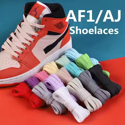 1Pair AF1/AJ Shoelaces for Sneakers Classic Flat Shoe laces White Black Canvas Shoelace NAir Force R