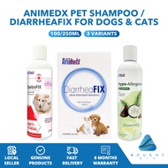 Animedx Seboxfix Anti-Fungal, Hypoallergenic Pet Shampoo 250ml, Animedx DiarrheaFix 100ml For Dogs &