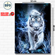 POSTER MACAN PUTIH - FOTO MACAN PUTIH - WALLDECOOR - HIASAN DINDING - HIASAN KAMAR - HIASAN RUMAH - 