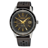 [Watchspree] Seiko Presage (Japan Made) Automatic GMT Style60s Dark Brown Calf Leather Strap Watch SSK013J1