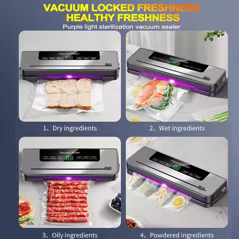 65KPA Household Food Vacuum Sealer 30CM Dry Wet Food Storage Seal Built-in Cutter Vacuum Packaging M