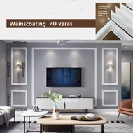 Bullk 15Batang 8 feet PU Wainscoting Dinding Frame Pintu Shiplap Wall Skirting Wainscoating PVC Wain