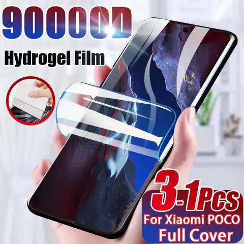 HD Hydrogel Film For Xiaomi POCO F6 F5 X5 X4 X3 Pro NFC GT Full Cover Screen Protector Poco M5S M4 M