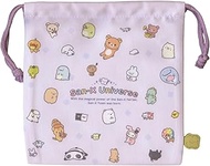 San-X University CA87002 Drawstring Bag, Pink, H 7.9 x W 7.9 x D 0.4 inches (200 x 200 x 10 mm)