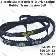 High Quality 384-3M-12 390-3M-12 535-5M-15 Electric Scooter Belt HTD Drive Stripe Rubber Transmissio