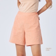 C&D womans pants RE-LOOP Linen chambray กางเกงผู้หญิง ทรงขาสั้น สีส้ม CBA2DO