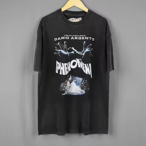 Phenomena T-Shirt 80S Horror Movie Dario Argento Suspiria Jennifer Connelly Inferno Men Washed Long 