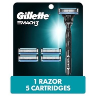 Mach3 Men's Razor Handle + 5 Blade Refills Gillette Mach3 Men's Razor Handle + 5 Blade Refills