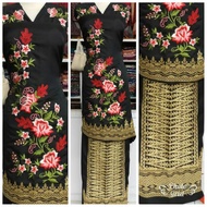Embroidered Baju Kurung Material Combination 08
