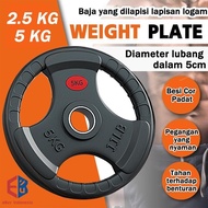 Ready Weight Plate 2.5KG / 5KG 5CM Rubber Coated Barbell Plate Weight Plate Barbell Dumbell