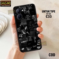 HP Latest Realme C33 Case Shiny Case - New Glossy Case Realme C33hp [Aesthetic Motif] - AGM Case sof