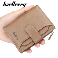 JENL Baellerry Wallet for Men Short Retro Trifold Purse Multi Card Wallet with Zipper Buckle Leather Wallet