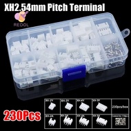 REPKG 230Pcs Pin Connector, Housing Kit Male And Female 2.54mm Pitch Terminal, 2p 3p 4p 5pin XH2.54 