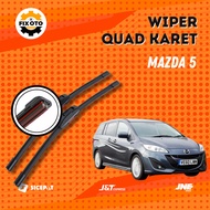 Quad Wiper (4) Mazda 5 Rubber - Quad 4 Model Rubber 1 Set (2Pcs) Left Right W601