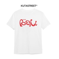 KUTASTREET - Regular T-Shirt with BALI Airport Icon Design in White Baju T Shirt Lelaki T Shirt Lela