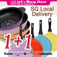 [SG Local Fast Delivery] ★ Korea Ecoramic Stone Frying pan 1+1 ★ made in korea / Lowenthal / ecorami