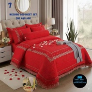 Readystock Set Cadar Pengantin Beropol Set 7 IN 1 6 IN 1 Ropol Cadar Pengantin cadar pengantin put