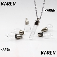 KARENGOODS Glass Bottle Necklace, with Chain Fillable Wishing Bottle, Keepsake Transparent Glass DIY